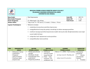 garis besar program pengajaran - Metodologi Penelitian Keperawatan