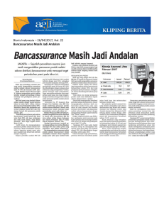 Bisnis Indonesia – 26/04/2017, Hal. 22 Bancassurance Masih