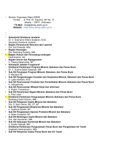 Struktur Organisasi Dirjen ESDM Kontak : Jl. Prof. Dr. Supomo, SH