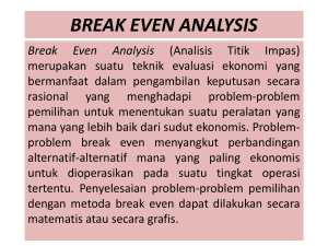 RATE OF RETURN ANALYSIS