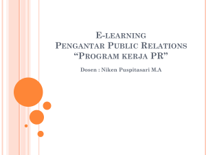 E-learning Pengantar Public Relations *Program kerja PR*