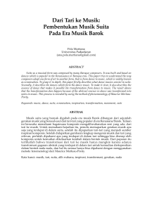 Dari Tari ke Musik: Pembentukan Musik Suita Pada Era Musik Barok