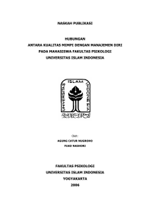 naskah publikasi - Fakultas Psikologi UII