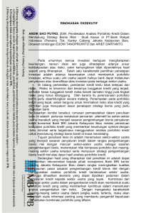 pendekatan analisis portofolio kredit dalam mendukung strategi