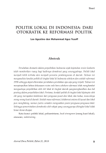POLITIK LOKAL dI INdONESIA - Asosiasi Ilmu Politik Indonesia