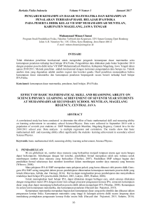 pengaruh kemampuan dasar matematika dan
