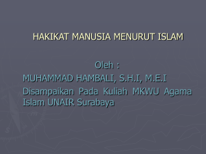 hakikat manusia menurut islam