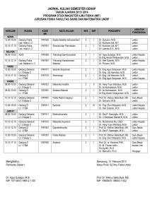 jadwal kuliah mif semester genap tahun ajaran 201314