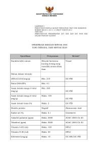 SPESIFIKASI SEDIAAN MINYAK DHA YANG BERASAL DARI