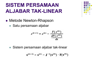 sistem persamaan aljabar tak-linear