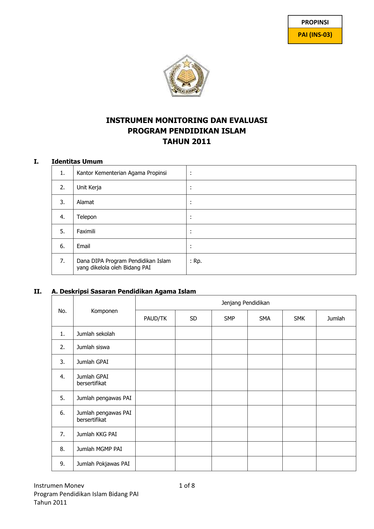 contoh angket evaluasi program sekolah