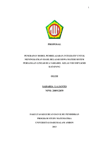 proposal - FKIP UNIDAR AMBON - Universitas Darussalam Ambon
