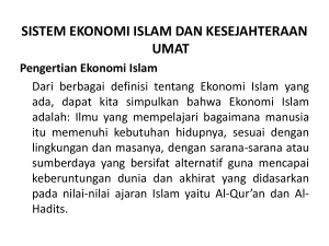 Pengertian Ekonomi Islam
