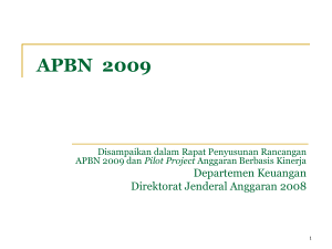 postur apbn 2009 - Direktorat Jenderal Anggaran