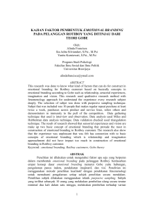 kajian faktor pembentuk emotional branding pada