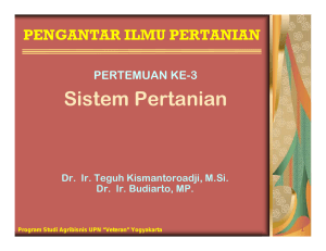 Sistem Pertanian - Web Blog UPN "VETERAN" Yogyakarta