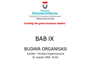 BAB IX Budaya Organisasi