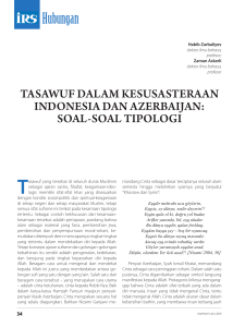 Tasawuf dalam Kesusasteraan Indonesia dan Azerbaijan: Soal