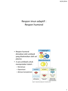 Respon imun adaptif : Respon humoral