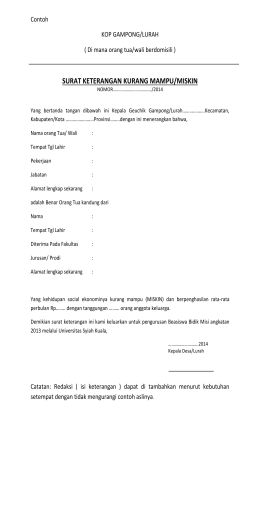 Buku Pedoman Kerja Mahasiswa KETERAMPILAN