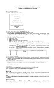 PEDOMAN PENYUSUNAN LAPORAN PRESENTASI JURNAL