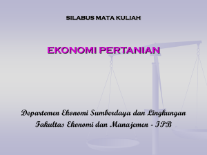 SILABUS MATA KULIAH Departemen Ekonomi