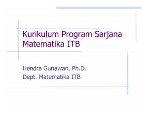 Kurikulum Program Sarjana Matematika ITB