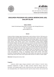 argumen program keluarga berencana (kb) dalam islam