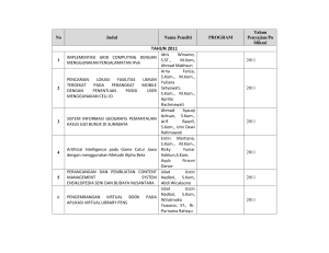 No Judul Nama Peneliti PROGRAM Tahun Penyajian/Publikasi