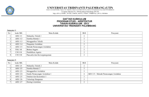 Daftar Kurikulum Program Studi ARSITEKTUR