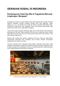 Pembangunan Hotel Dan Mal di Yogyakarta Merusak Lingkungan