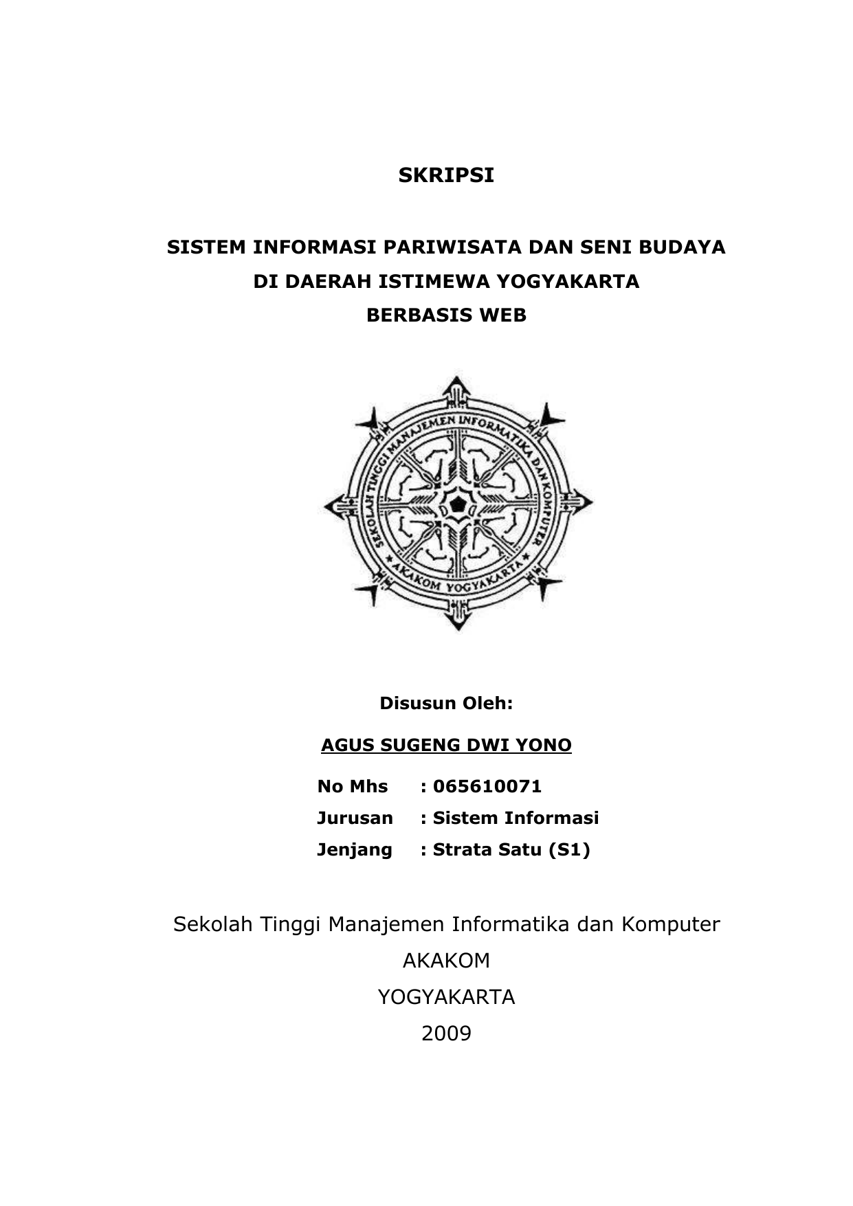 15++ Judul Skripsi Jurusan Sistem Informasi S1