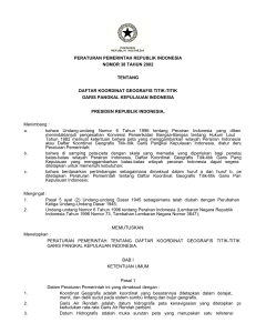 peraturan pemerintah republik indonesia nomor 38 tahun 2002