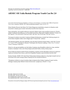 AIESEC OE Unila Bentuk Program Youth Can Do 2.0 : Universitas