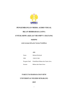 pengembangan media audio visual iklan berbahasa jawa