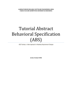 Tutorial Abstract Behavioral Specification (ABS) - RSE