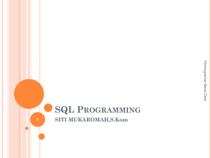 Pert 2 – SQL Programming