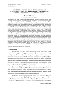 efektivitas metode the learning cell dalam pembelajaran matematika