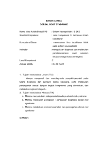 BAHAN AJAR X DORSAL ROOT SYNDROME Nama Mata Kuliah