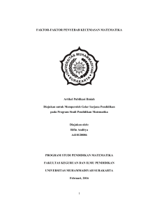 1 FAKTOR-FAKTOR PENYEBAB KECEMASAN MATEMATIKA