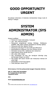 GOOD OPPORTUNITY URGENT SYSTEM ADMINISTRATOR (SYS