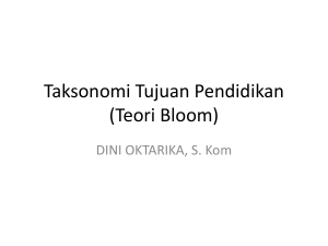 Taksonomi Tujuan Pendidikan (Teori Bloom)