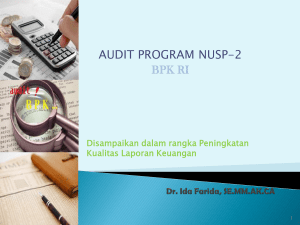 audit program nusp-2 bpk ri - Kota Tanpa Kumuh