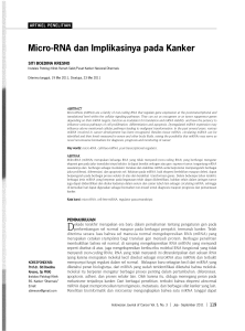 Micro-RNA dan Implikasinya pada Kanker
