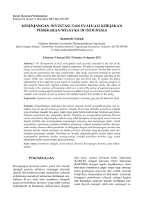 kesenjangan investasi dan evaluasi kebijakan - journal-ums