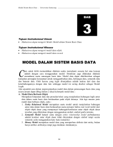 Bab III Model Dalam Sistem Basis Data