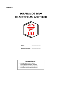 borang log book re-sertifikasi apoteker