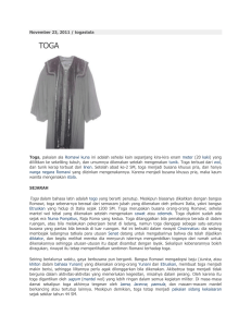 November 23, 2011 / togastola Toga, pakaian ala Romawi kuna ini