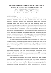 EKSPERIMENTASI PEMBELAJARAN MATEMATIKA