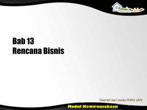 DIMENSI RENCANA BISNIS (BUSINESS PLAN)